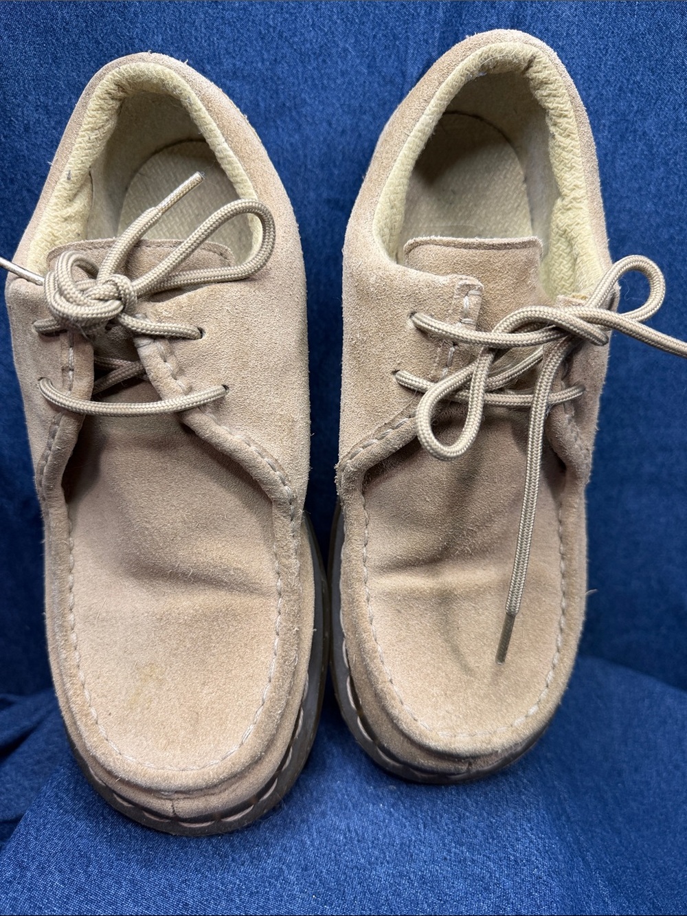 Birkenstock Beige Suede Lace-Up Ankle Booties